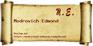 Modrovich Edmond névjegykártya